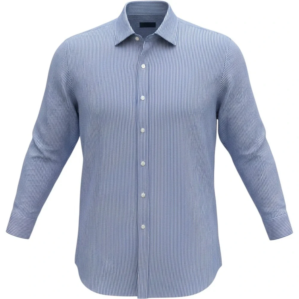 Polo Ralph Lauren Button Down Shirt 17.5 34/35 Blue White Striped Regent Classic